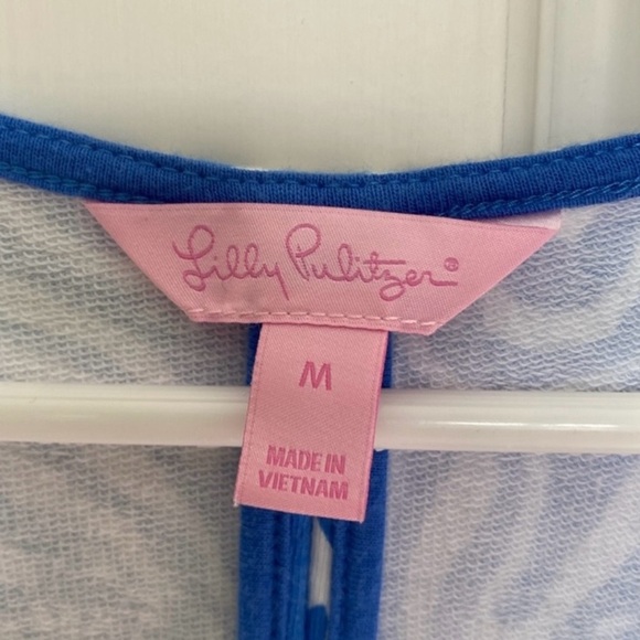 Lilly Pulitzer Clarke Blue and White V- neck Dress - Picture 3 of 6